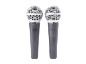 (2) Shure SM58 Dynamic Wired Microphones w/ 3-Pin Male XLR Connections