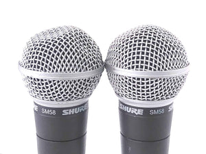 (2) Shure SM58 Dynamic Wired Microphones w/ 3-Pin Male XLR Connections