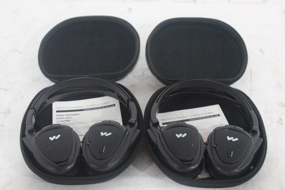 (2) Williams Sound WIR RX15-2 Dual-Channel Infrared Wireless Headphones (2.3 or 2.8 MHz) w/ (2) Vinyl Zipper Cases|(2) Williams Sound WIR RX15-2 Dual-Channel Infrared Wireless Headphones (2.3 or 2.8 MHz) w/ (2) Vinyl Zipper Cases|(2) Williams Sound WIR RX15-2 Dual-Channel Infrared Wireless Headphones (2.3 or 2.8 MHz) w/ (2) Vinyl Zipper Cases|(2) Williams Sound WIR RX15-2 Dual-Channel Infrared Wireless Headphones (2.3 or 2.8 MHz) w/ (2) Vinyl Zipper Cases