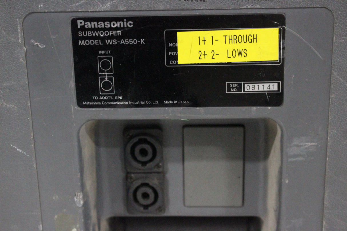 (2) Panasonic Ramsa WS-A500-K 9" Full-Range Passive Loudspeakers (FOR PARTS)