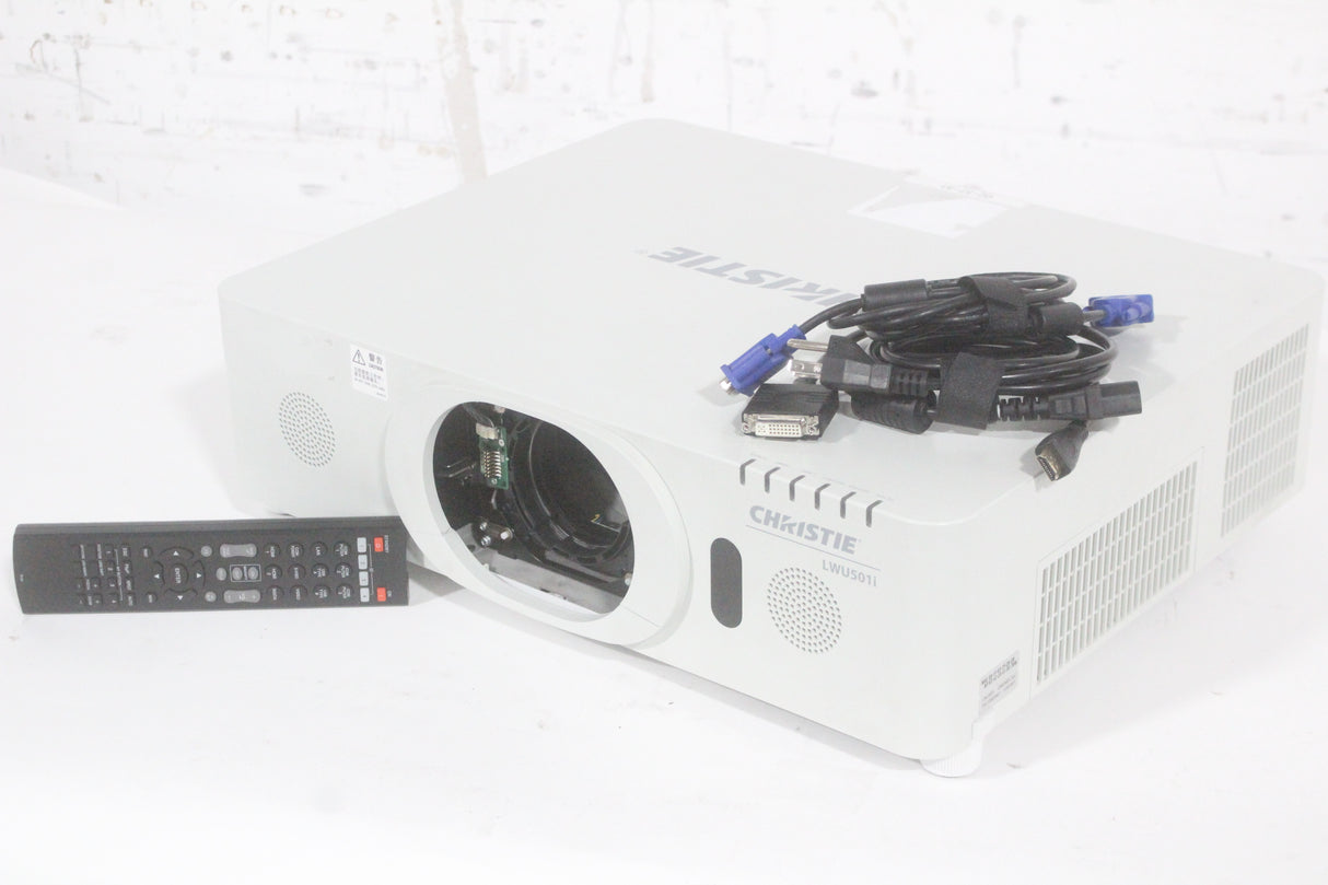 Christie LWU501i 3-Chip 5000 Lumen WUXGA LCD Conference Projector w/ Remote, PSU in Hard Rolling Case (1688-132)