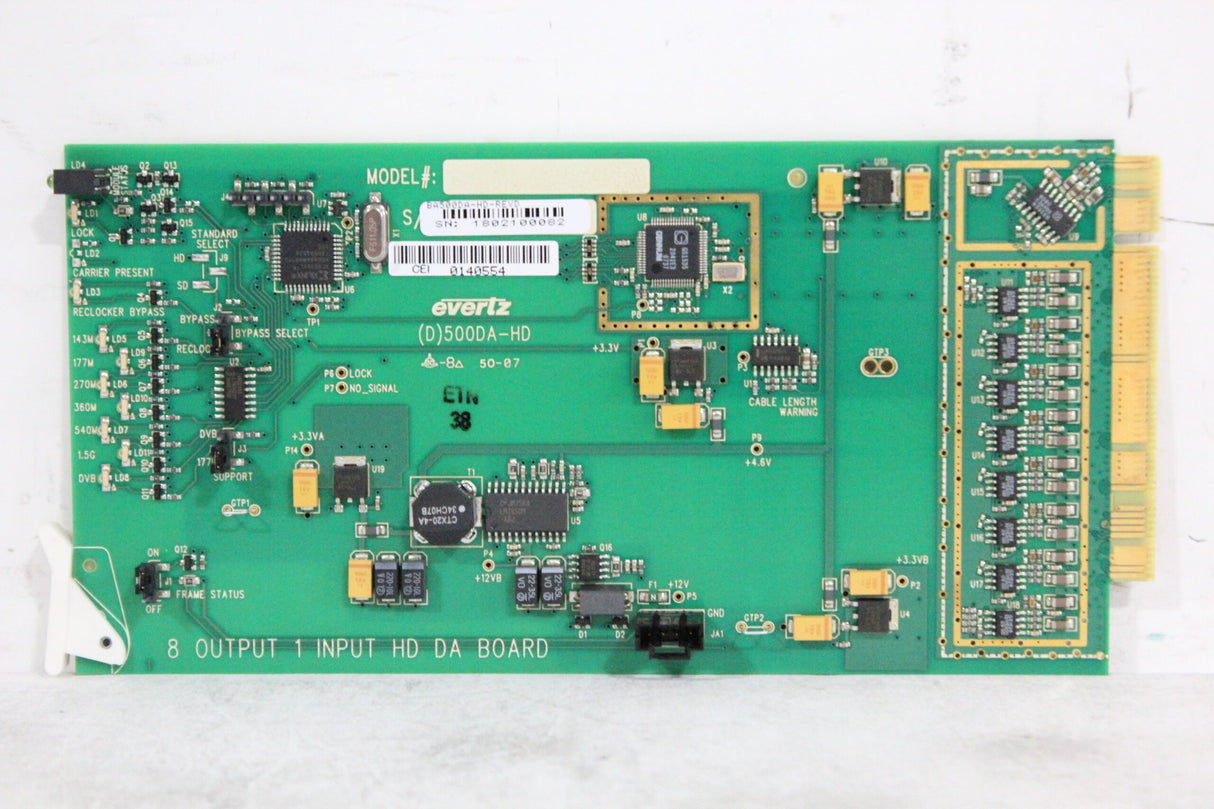 Evertz 500DA-HD Reclocking Distribution Amplifier wo Backplane - 1|Evertz 500DA-HD Reclocking Distribution Amplifier wo Backplane - 2