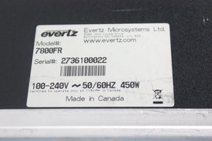 Evertz 7800FR Rack Mountable Multi-frame (1371-73-15)