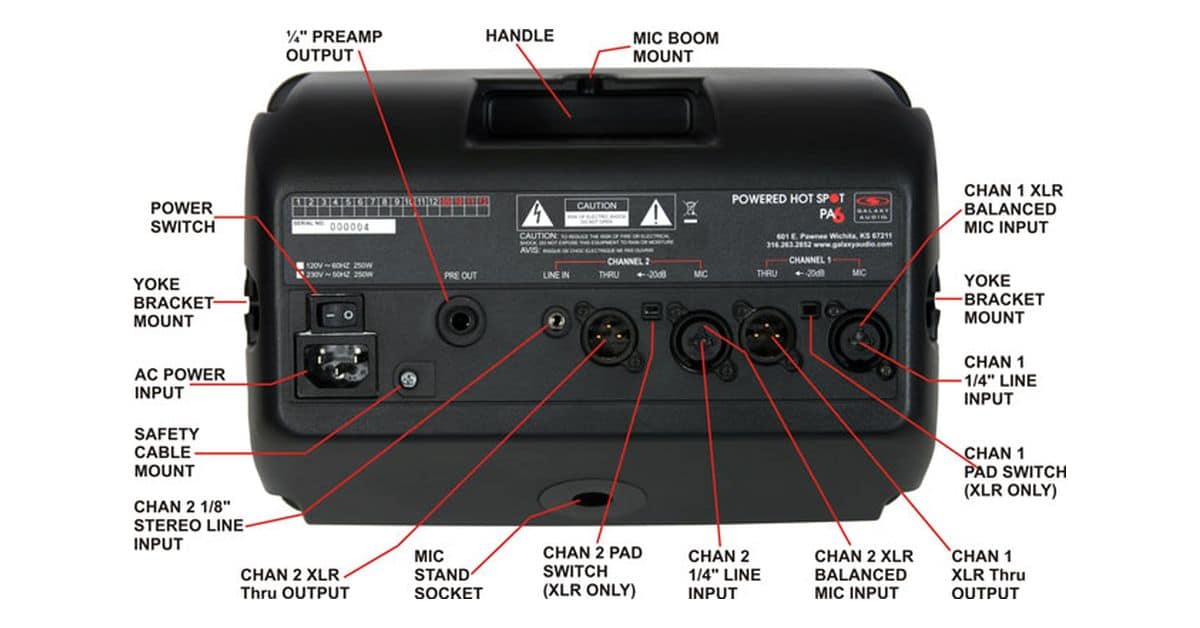 Galaxy Audio PA6S Speaker