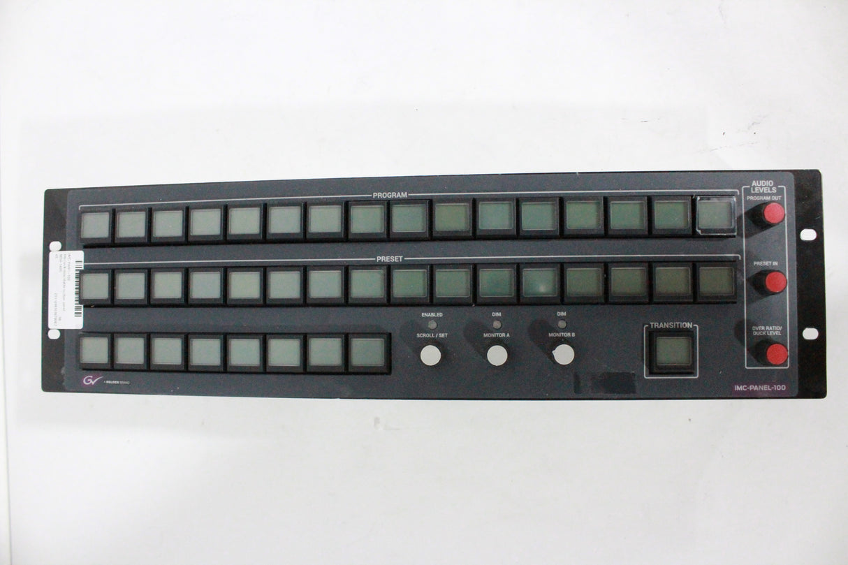 Grass Valley/Miranda IMC-PANEL-100 3RU Rack-Mountable Button Panel (1371-8)