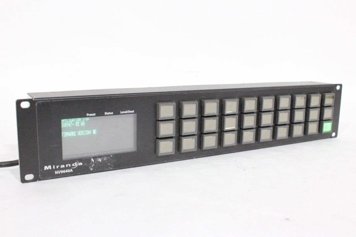 Grass Valley/Miranda NV9640A 2 RU LCD X-Y Control Panel (1371-13-12)