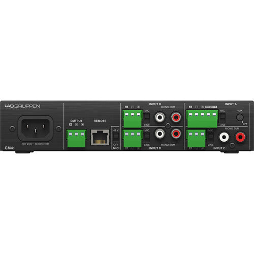 Lab Gruppen CM41_US1 Commercial Mixer with 4 Inputs and 1 Output