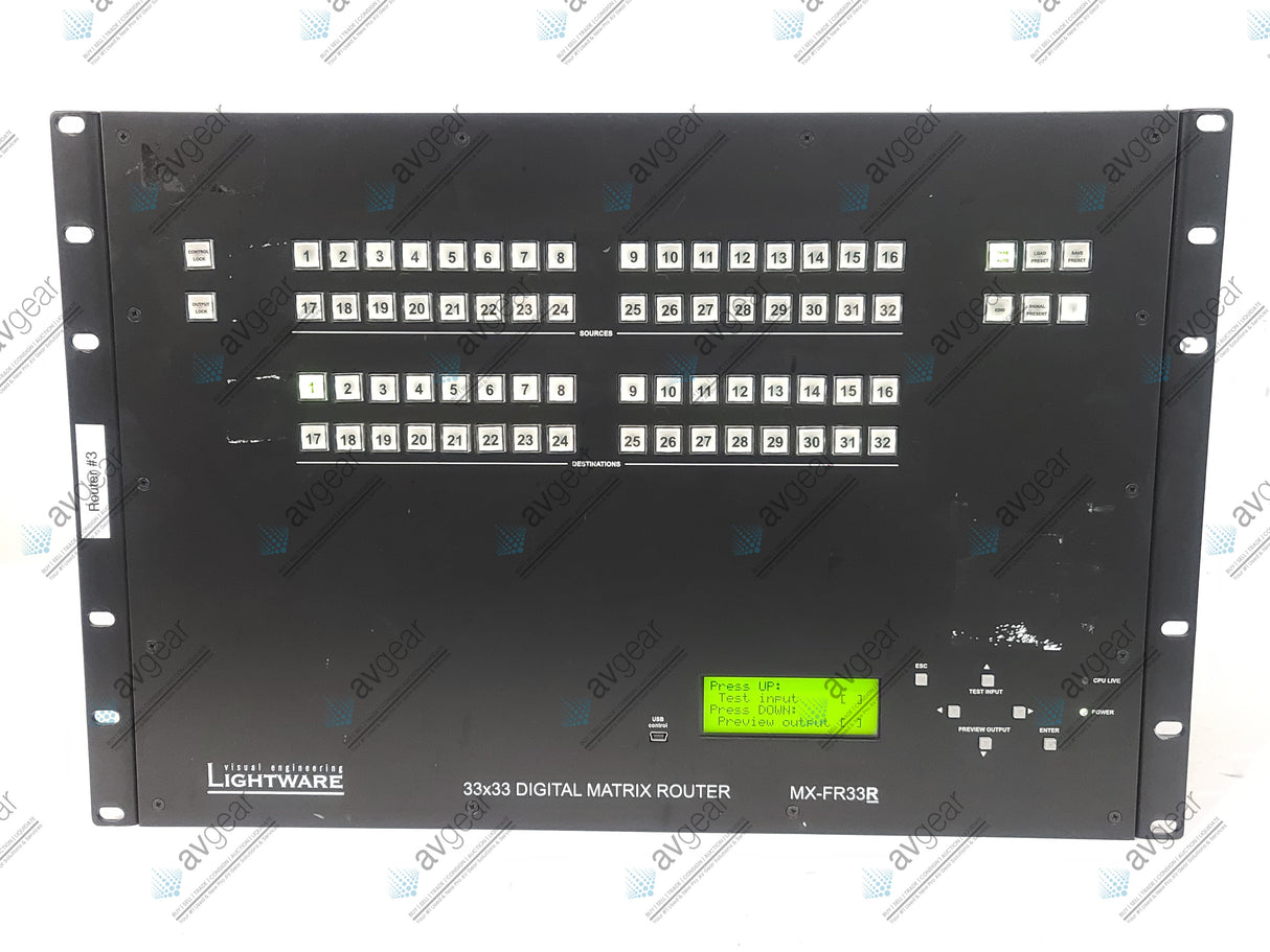 Lightware MX-FR33R 33x33 Crosspoint MX Modular Digital Router w/ (4) MX-DVID-OB DVID Output Boards, (4)MX-DVID-IB Input Boards