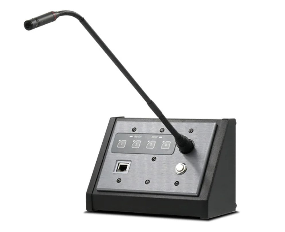 QSC Zip4-3G Dante/AES67 four-zone paging station (Attero Tech)