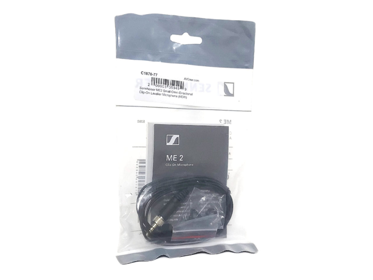 Sennheiser ME2 Small Omni-Directional Clip-On Lavalier Microphone (NEW)