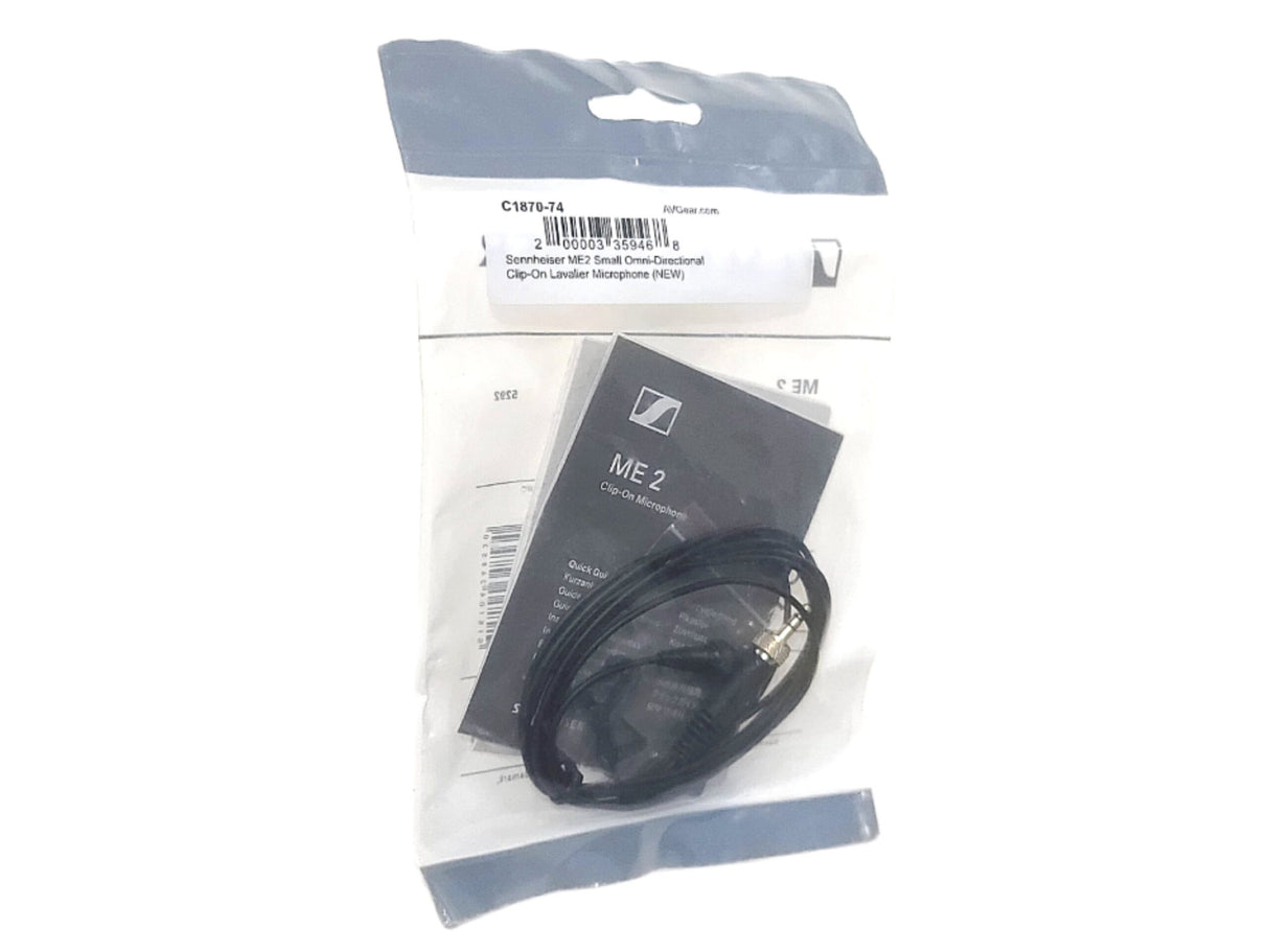 Sennheiser ME2 Small Omni-Directional Clip-On Lavalier Microphone (NEW)