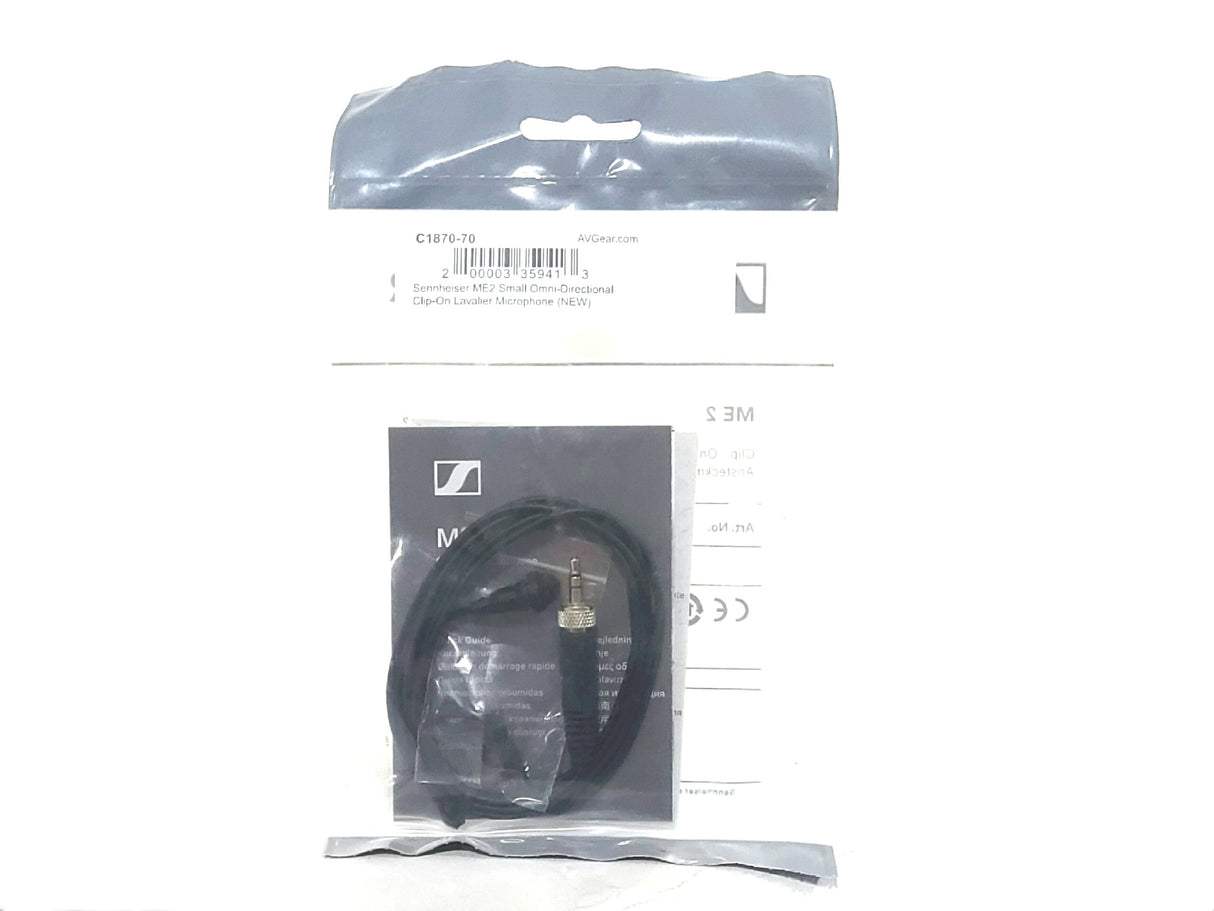 Sennheiser ME2 Small Omni-Directional Clip-On Lavalier Microphone (NEW)