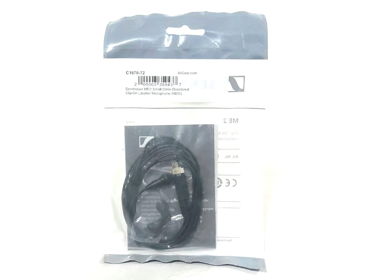 Sennheiser ME2 Small Omni-Directional Clip-On Lavalier Microphone (NEW)