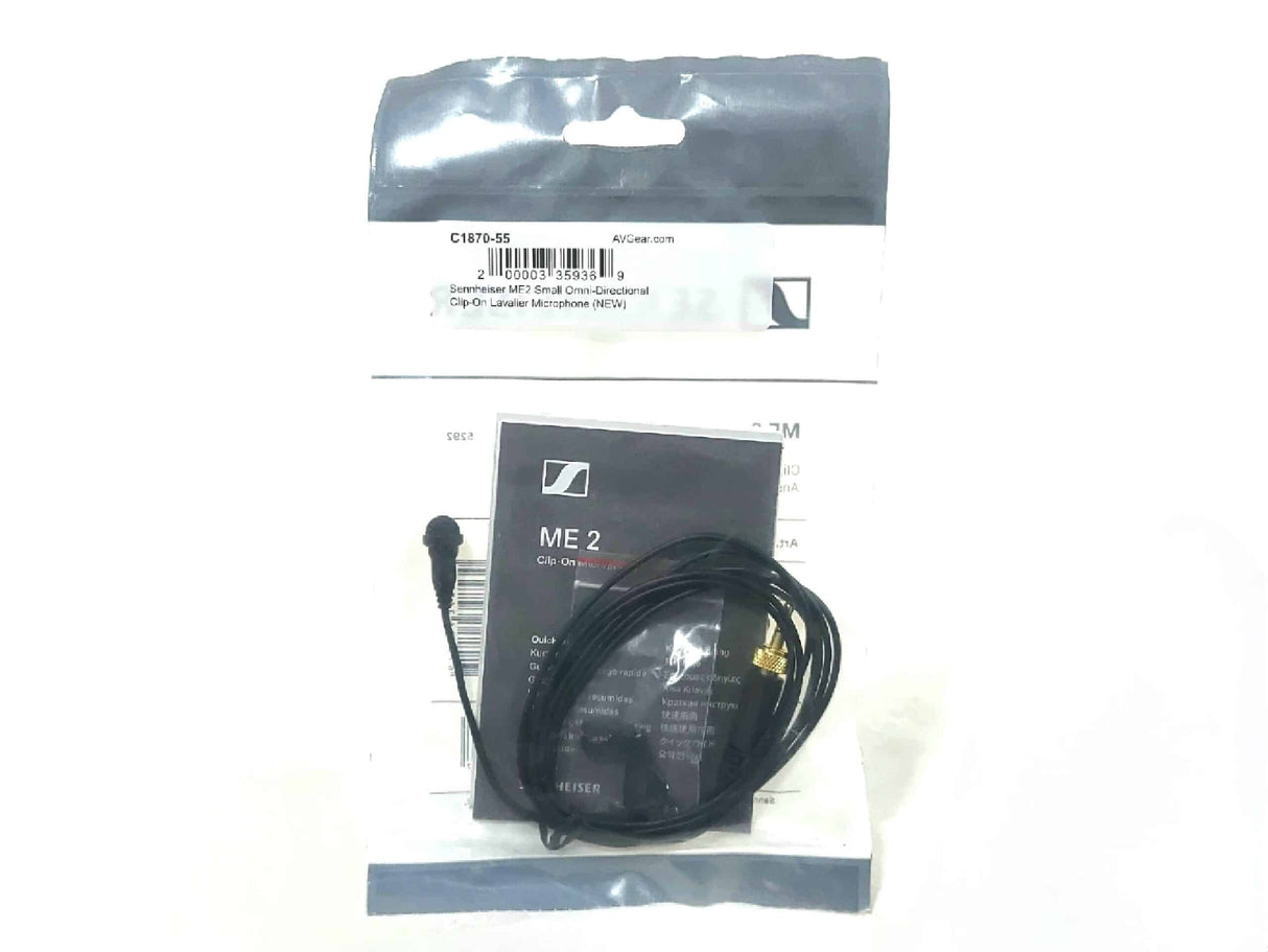 Sennheiser ME2 Small Omni-Directional Clip-On Lavalier Microphone (NEW)