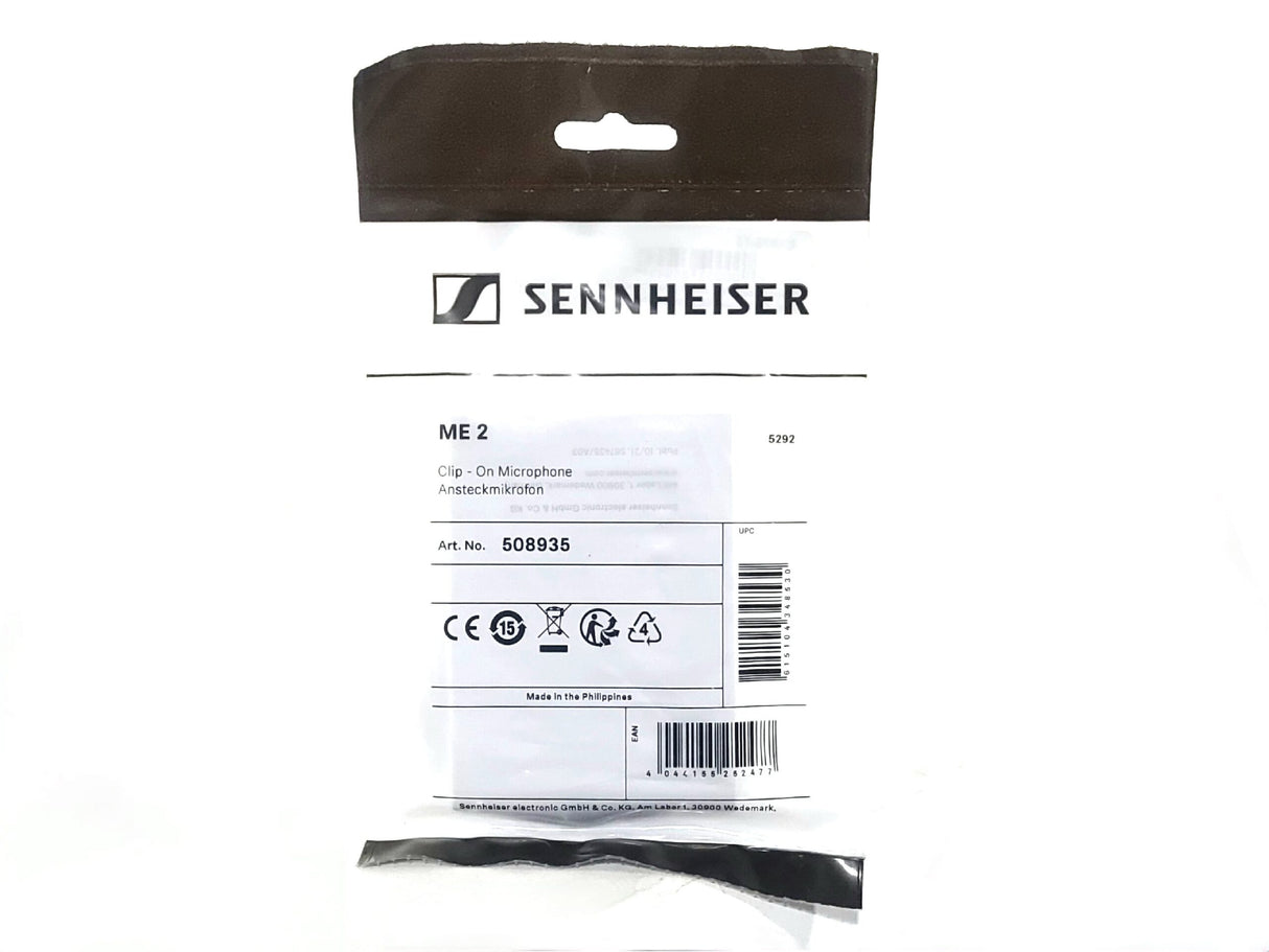 Sennheiser ME2 Small Omni-Directional Clip-On Lavalier Microphone (NEW)