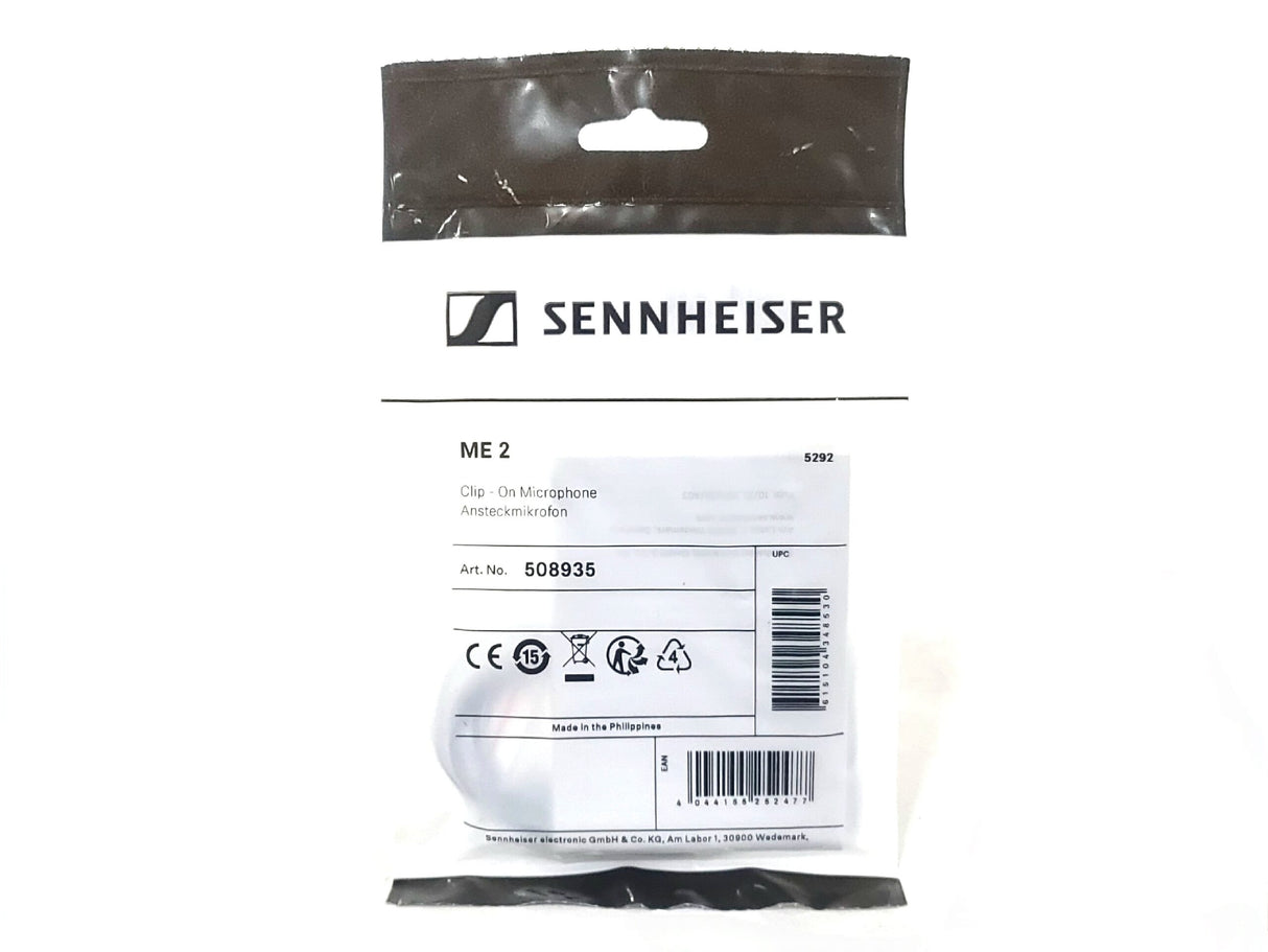 Sennheiser ME2 Small Omni-Directional Clip-On Lavalier Microphone (NEW)