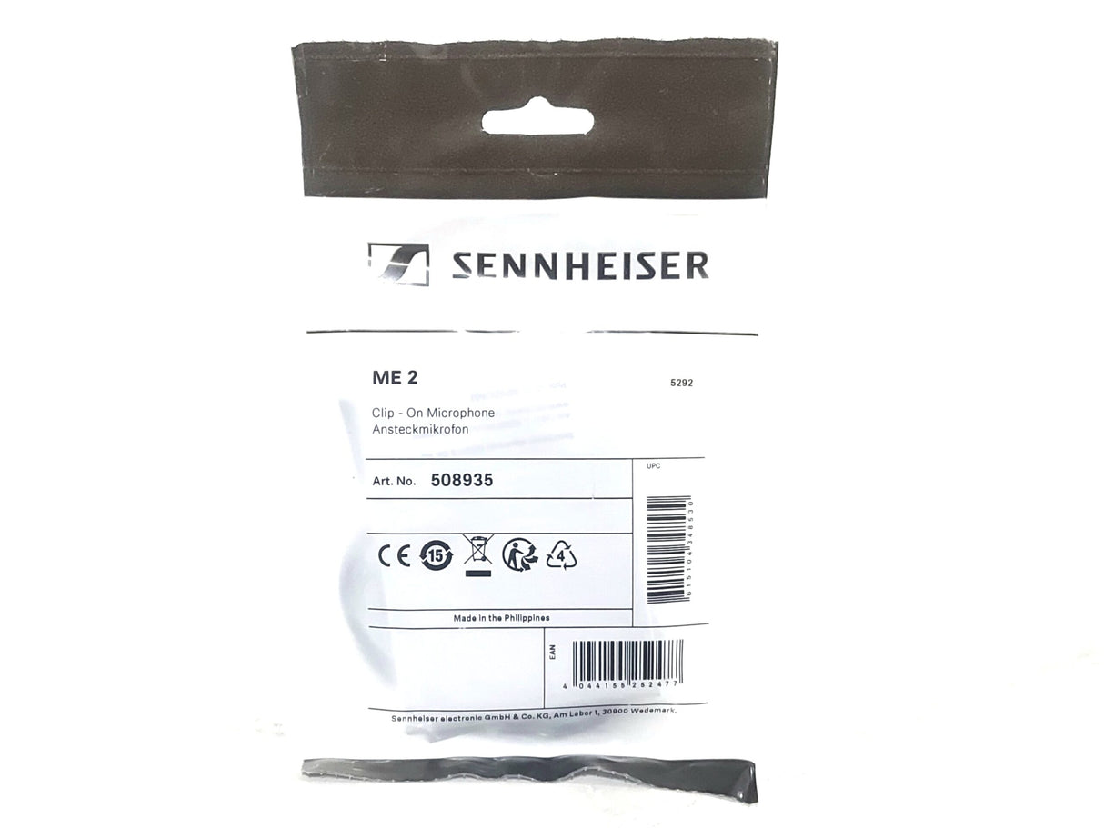 Sennheiser ME2 Small Omni-Directional Clip-On Lavalier Microphone (NEW)