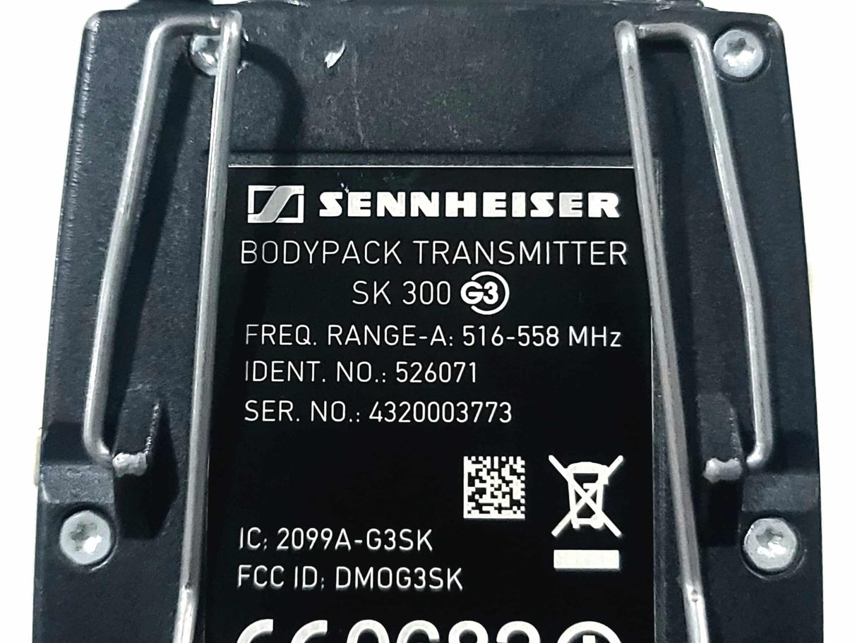 Sennheiser SK 300 G3 Bodypack Transmitter (A: 516 - 558 MHz) w/ Lavalier Mic