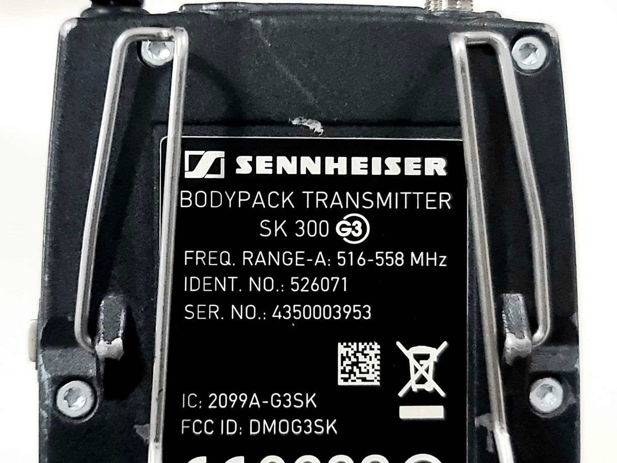 Sennheiser SK 300 G3 Bodypack Transmitter (A: 516 - 558 MHz) w/ Lavalier Mic