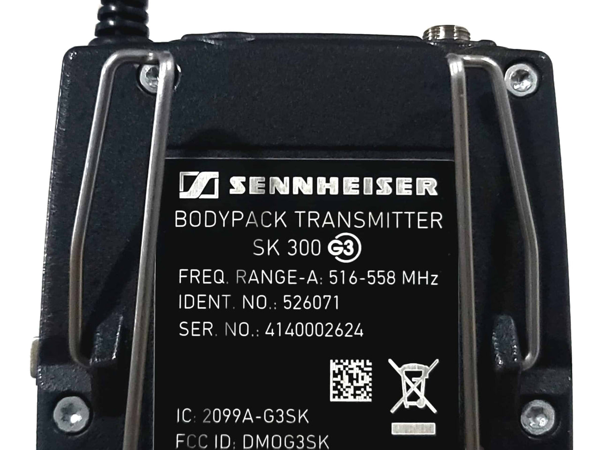 Sennheiser SK 300 G3 Bodypack Transmitter (A: 516 - 558 MHz) w/ Lavalier Mic