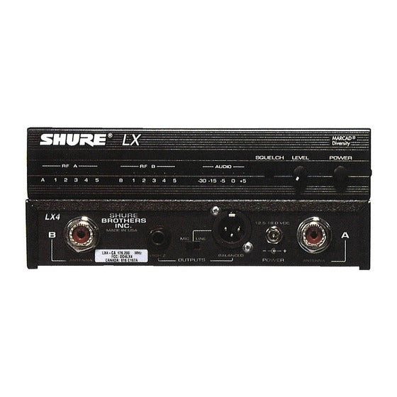 Shure LX4-W Wireless Receiver