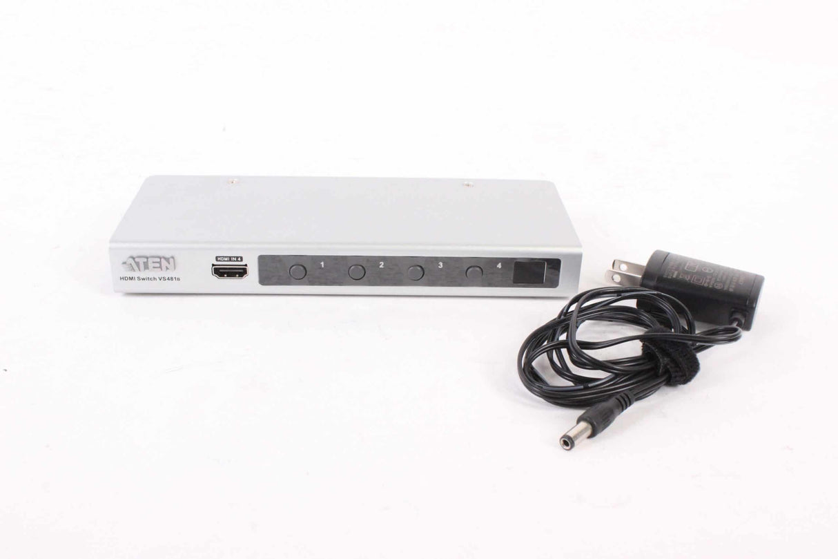 ATEN VS481B HDMI 4 port Switch (No Remote) main|ATEN VS481B HDMI 4 port Switch (No Remote) side1|ATEN VS481B HDMI 4 port Switch (No Remote) side2|ATEN VS481B HDMI 4 port Switch (No Remote) back|ATEN VS481B HDMI 4 port Switch (No Remote) label|ATEN VS481B HDMI 4 port Switch (No Remote) case2|ATEN VS481B HDMI 4 port Switch (No Remote) case1