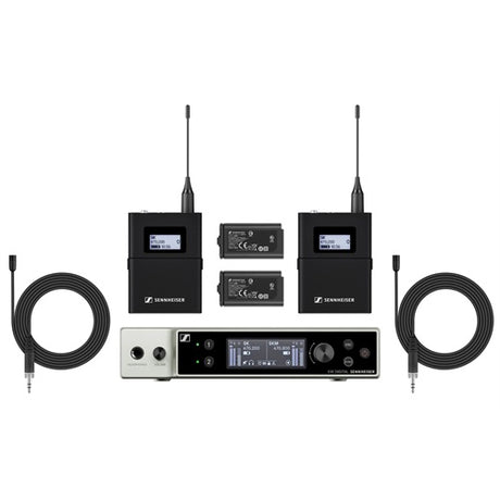 Sennheiser EW-DX MKE 2 SET Dual Channel Digital Wireless System with 2 Omni Lavalier Mics (R1-9: 520 to 607 MHz) #509315