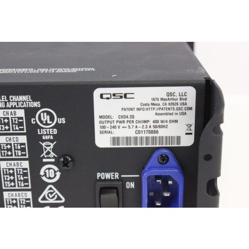 qsc-cxd42q-4-channel-processing-amplifier-2500w-minor-led-screen-damage LABEL