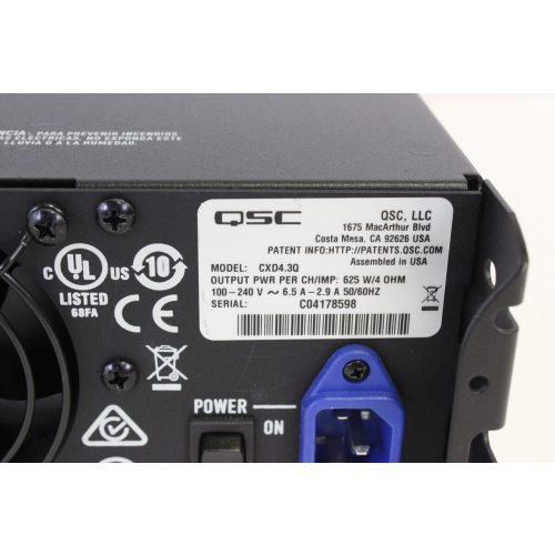 qsc-cxd43q-4-channel-processing-amplifier-5000w-led-screen-damage label