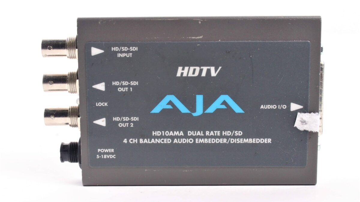 AJA HD10AMA Dual Rate HD/SD 4 ch Balanced Audio Embedder with Disembedder  (No Power Supply)