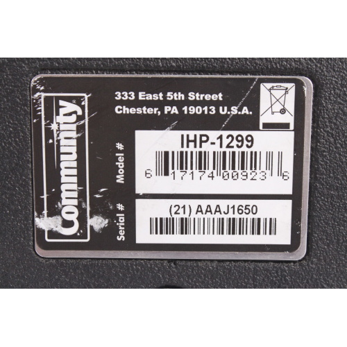 Community I-Box IHP-1299 label