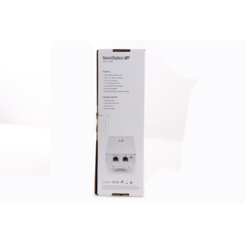 Ubiquiti Networks NSM5 NanoStation5 Broadband Outdoor Wireless CPE Router w/ PoE (different logo) (used in box) box back