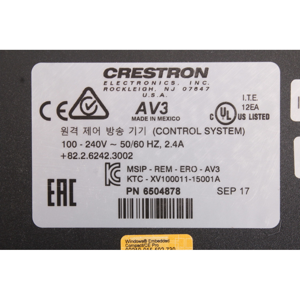 Crestron Av3 Advanced Control Processor 1gb Sd Ram