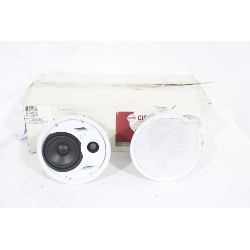 Pair of EAW CIS300 Ceiling-Mounted Two-Way Speakers Missing Grill and Coupler in Original Box - 1