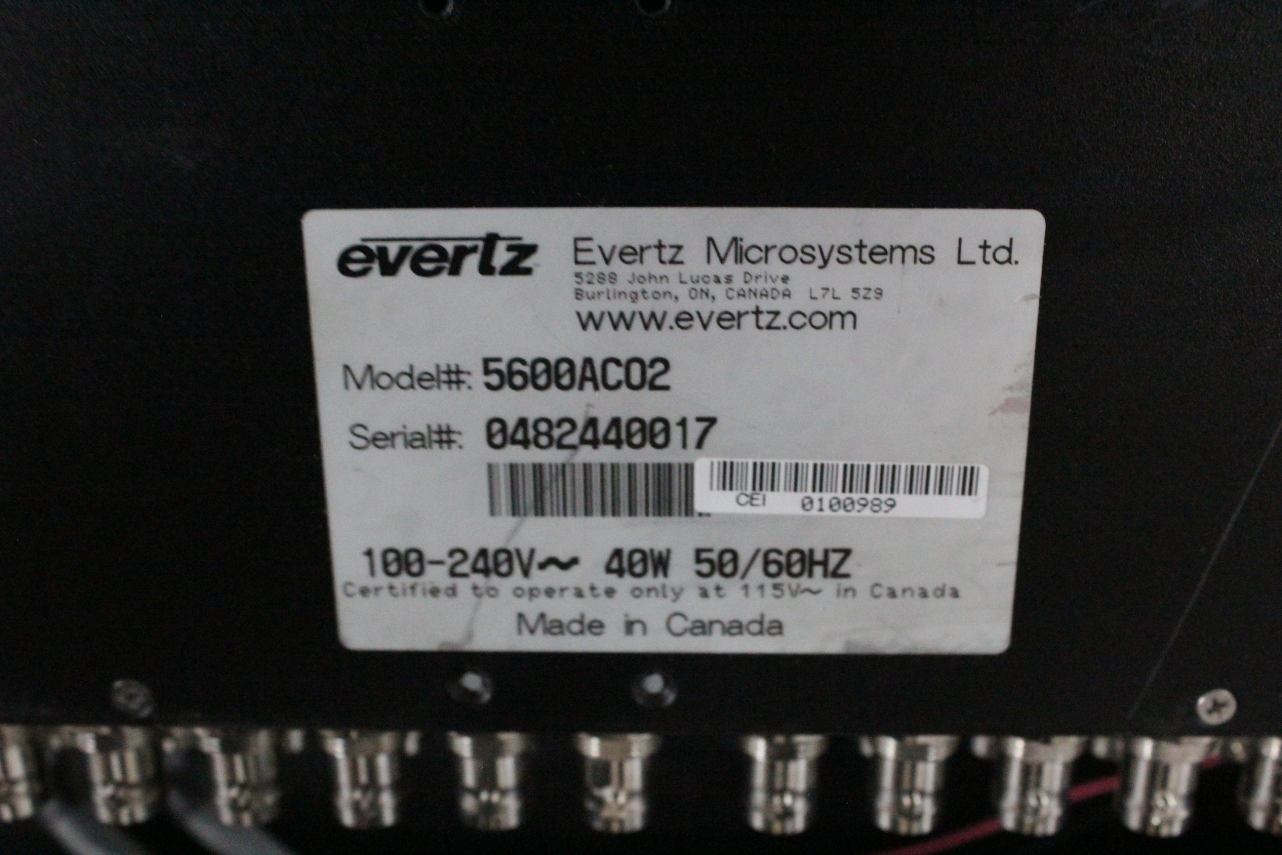 evertz 5600aco manual