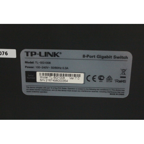 TP-LINK TL-SG1008 8-Port Gigabit Switch Tag