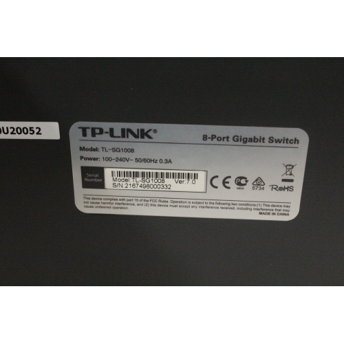 TP-LINK TL-SG1008 8-Port Gigabit Switch tag