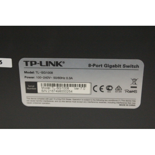 TP-LINK TL-SG1008 8-Port Gigabit Switch Tag