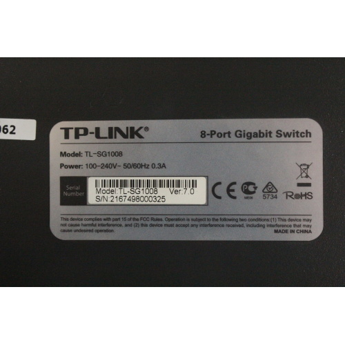 TP-LINK TL-SG1008 8-Port Gigabit Switch Tag