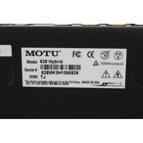 MOTU FW-USB2 828mk3 192 Khz Hybrid Firewire Audio Interface tag