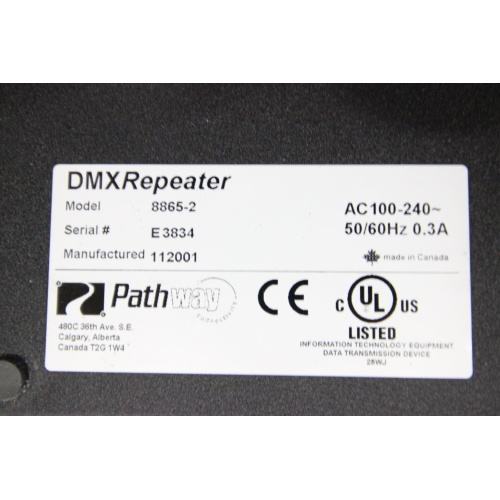 Pathway Connect 8865-2 Gray Interfaces DMX Repeater - (6) 5-Pin Outputs w/ (6) 3-Pin Output Patch Panel tag