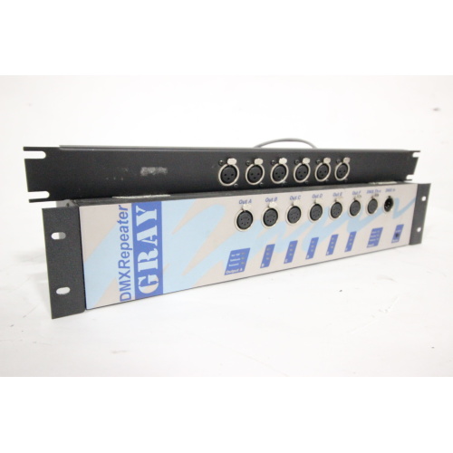 Pathway Connect 8865-2 Gray Interfaces DMX Repeater - (6) 5-Pin Outputs w/ (6) 3-Pin Output Patch Panel cover