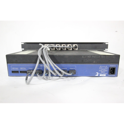 Pathway Connect 8865-2 Gray Interfaces DMX Repeater - (6) 5-Pin Outputs w/ (6) 3-Pin Output Patch Panel back