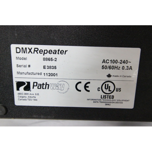 Pathway Connect 8865-2 Gray Interfaces DMX Repeater - (6) 5-Pin Outputs w/ (6) 3-Pin Output Patch Panel tag