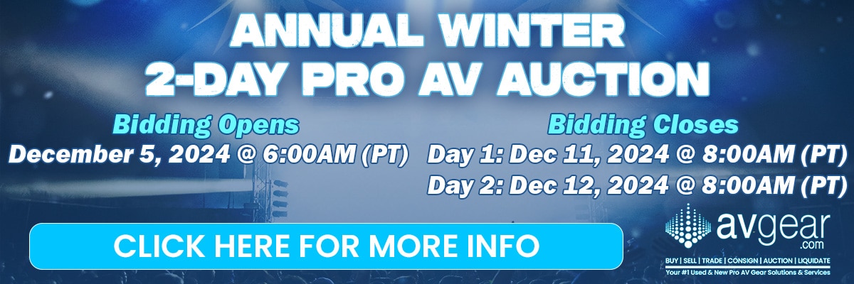 AVGear Annual Winter 2-Day Pro AV Auction