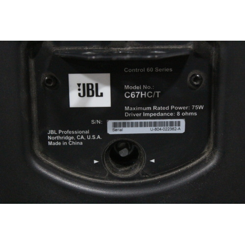 2 JBL Control 67HCT Narrow-Coverage Satellite Pendant Speaker - 5