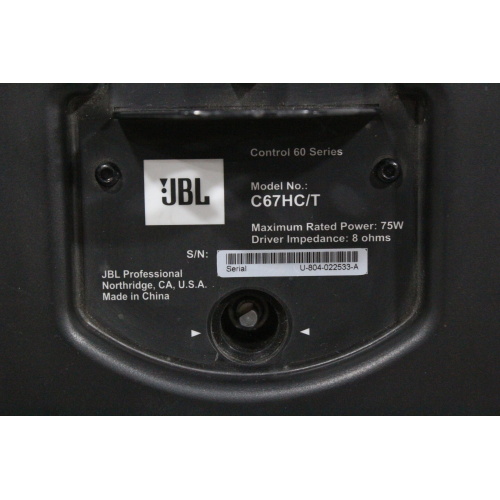 2 JBL Control 67HCT Narrow-Coverage Satellite Pendant Speaker - 6