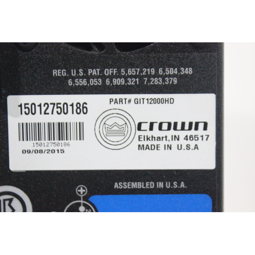 Crown I-Tech 12000 HD Series 2-Channel 4500W@4ohms Power Amplifier (For Parts - Bad LED Screen)