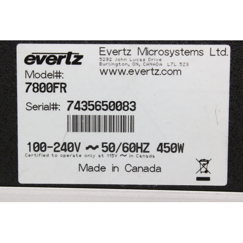 Evertz 7800FR Multiframe - 7