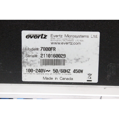 Evertz 7800FR Multiframe - 7